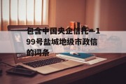 包含中国央企信托—199号盐城地级市政信的词条