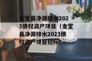 金堂县净源排水2023债权资产项目（金堂县净源排水2023债权资产项目招标）