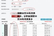 贷款50万30年月供多少，公积金贷款50万30年月供多少