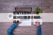 包含TS市WLJS建设2022融资计划的词条