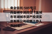 央企信托-505号江苏盐城亭湖政信（盐城市亭湖城市资产投资实业有限公司招聘工作人员20名）