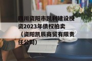 四川资阳市凯利建设投资2023年债权拍卖（资阳凯辰商贸有限责任公司）