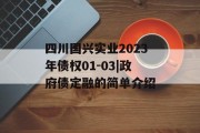 四川国兴实业2023年债权01-03|政府债定融的简单介绍