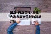 国企+央企信托·湖北大冶市集合信托的简单介绍