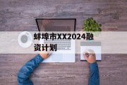 蚌埠市XX2024融资计划