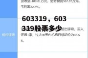 603319，603319股票多少