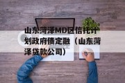 山东菏泽MD区信托计划政府债定融（山东菏泽贷款公司）