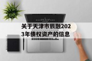 关于天津市辰融2023年债权资产的信息