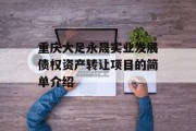 重庆大足永晟实业发展债权资产转让项目的简单介绍