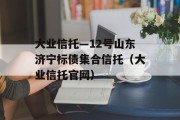 大业信托—12号山东济宁标债集合信托（大业信托官网）