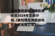 重庆酉阳县桃花源旅游投资2024年定融计划（酉阳桃花源旅游投资集团有限公司）