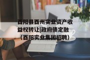 酉阳县酉州实业资产收益权转让|政府债定融（酉阳实业集团招聘）