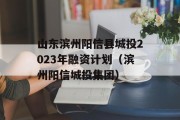 山东滨州阳信县城投2023年融资计划（滨州阳信城投集团）