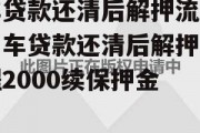 车贷款还清后解押流程，车贷款还清后解押流程2000续保押金