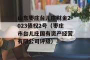 山东枣庄台儿庄财金2023债权2号（枣庄市台儿庄国有资产经营有限公司评级）