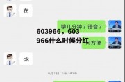 603966，603966什么时候分红