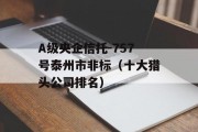 A级央企信托-757号泰州市非标（十大猎头公司排名）