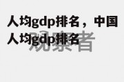 人均gdp排名，中国人均gdp排名