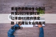 重庆市武隆仙女山新区开发2023年债权转让项目02|政府债定融（武隆仙女山房屋司法拍卖）