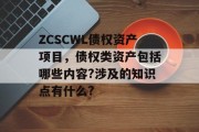 ZCSCWL债权资产项目，债权类资产包括哪些内容?涉及的知识点有什么?