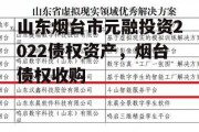 山东烟台市元融投资2022债权资产，烟台债权收购