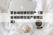 蒙自城投债权资产（蒙自城投债权资产管理公司）