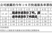 圆通快递涨价了吗，圆通快递涨价了吗最近