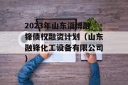 2023年山东淄博融锋债权融资计划（山东融锋化工设备有限公司）