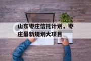 山东枣庄信托计划，枣庄最新规划大项目