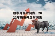 股市开盘时间表，2022年股市开盘时间表