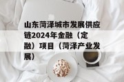 山东菏泽城市发展供应链2024年金融（定融）项目（菏泽产业发展）