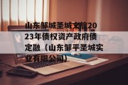 山东邹城圣城文旅2023年债权资产政府债定融（山东邹平圣城实业有限公司）