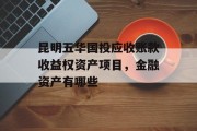 昆明五华国投应收账款收益权资产项目，金融资产有哪些