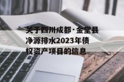 关于四川成都·金堂县净源排水2023年债权资产项目的信息