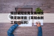 烟台莱阳水务发展城投债定融项目（莱阳水利工程招标网）