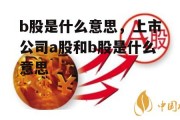 b股是什么意思，上市公司a股和b股是什么意思