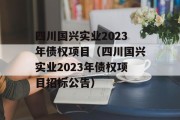 四川国兴实业2023年债权项目（四川国兴实业2023年债权项目招标公告）