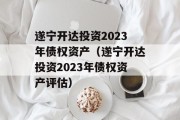 遂宁开达投资2023年债权资产（遂宁开达投资2023年债权资产评估）