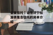 省属信托–山东济宁标准债集合信托的简单介绍