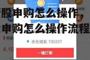 新股申购怎么操作，新股申购怎么操作流程