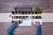 重庆万盛实业发展2023债权资产（万盛股份公告）