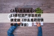 CADZ开发建设2023债权资产项目政府债定融（什么是政府债券建设项目）