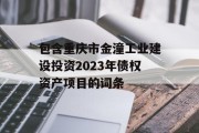 包含重庆市金潼工业建设投资2023年债权资产项目的词条