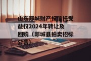 山东郯城财产权信托受益权2024年转让及回购（郯城县拍卖招标公告）