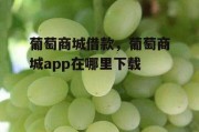 葡萄商城借款，葡萄商城app在哪里下载