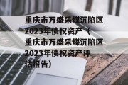 重庆市万盛采煤沉陷区2023年债权资产（重庆市万盛采煤沉陷区2023年债权资产评估报告）