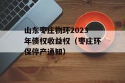 山东枣庄物环2023年债权收益权（枣庄环保停产通知）