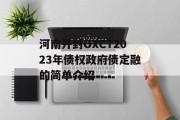 河南开封OXCT2023年债权政府债定融的简单介绍