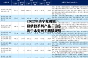 2022年济宁兖州城投债权系列产品，山东济宁市兖州王因镇规划