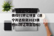 遂宁开达投资2023债权01转让项目（遂宁开达投资2023债权01转让项目招标）